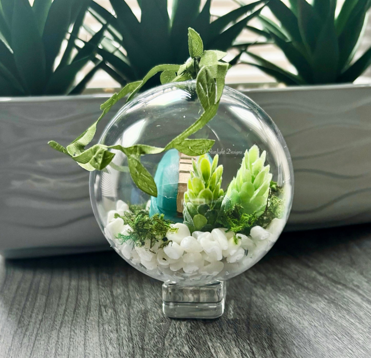 Teal MIA Succulent Orb