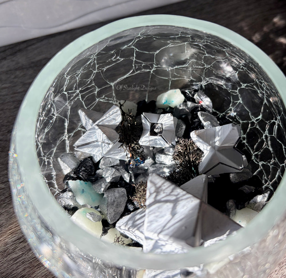Crackled Glass Little Light Glass Orb
