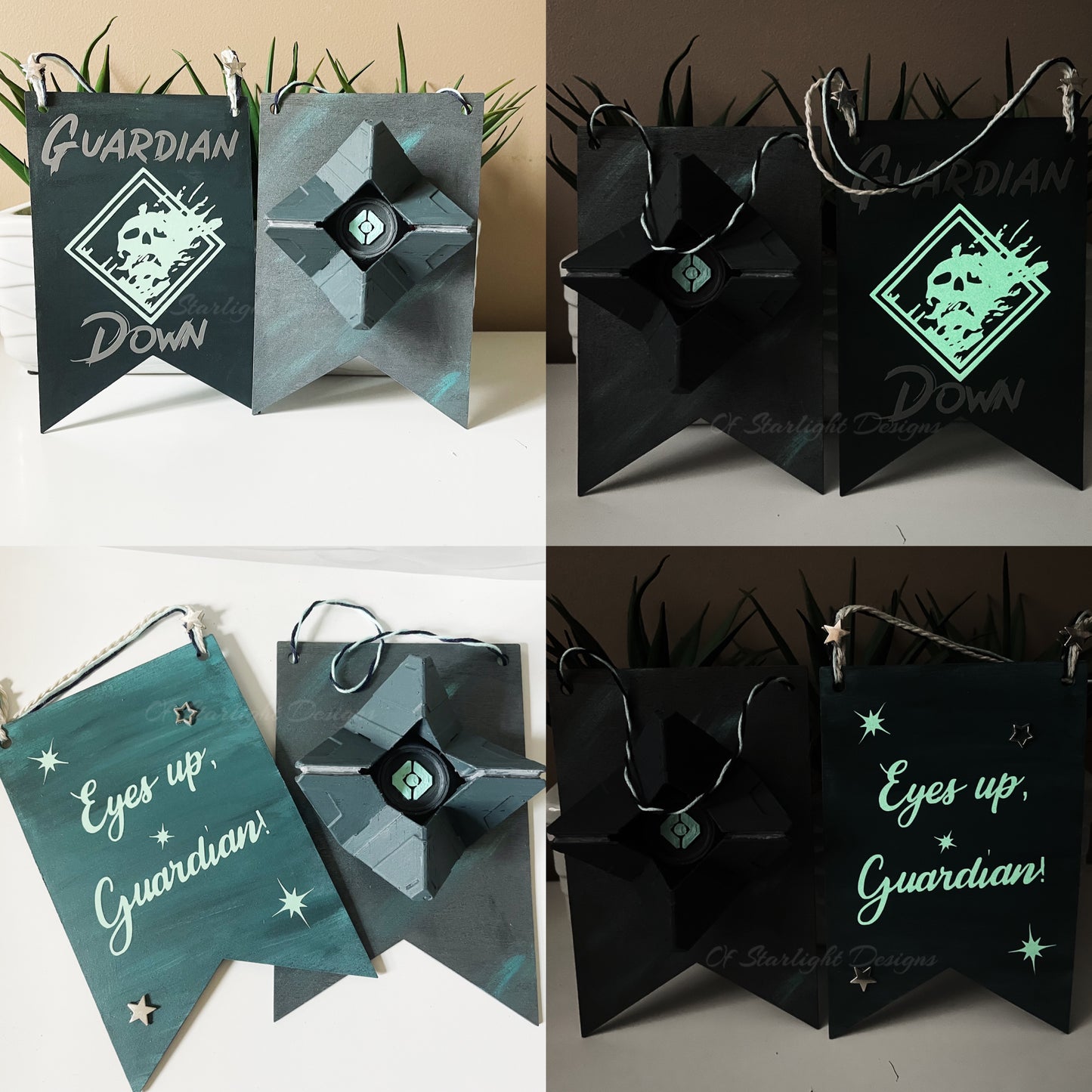 Reversible Glow Ghost Banner Signs