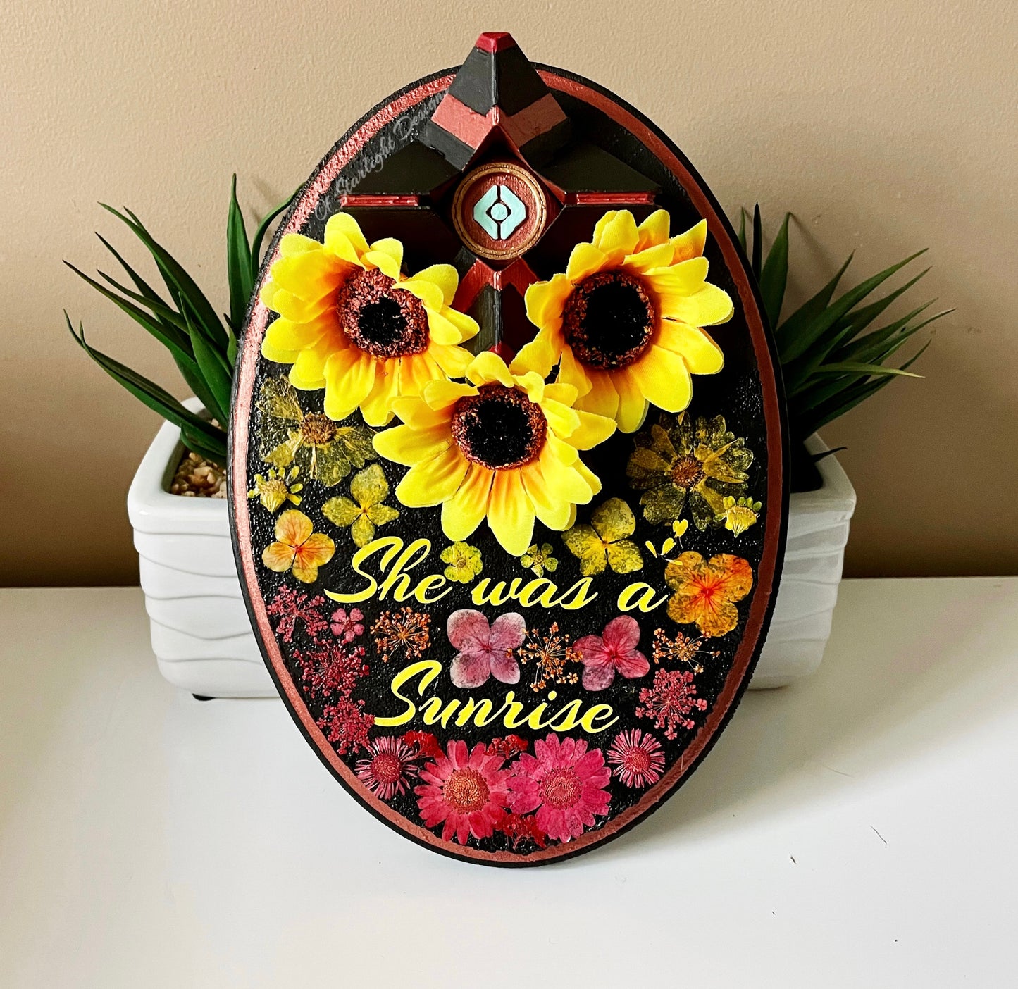 Sunrise Ghost Wooden Wall Plaque