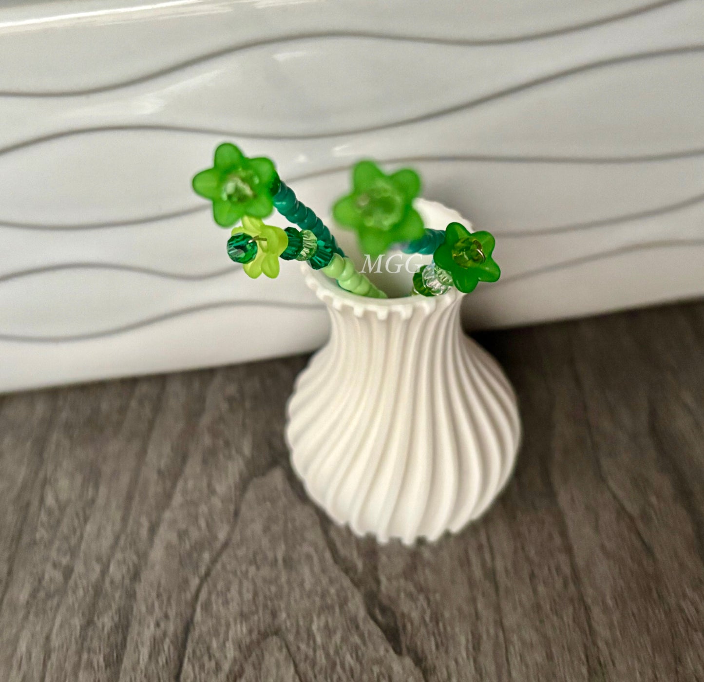 Small Green Beaded Flowers