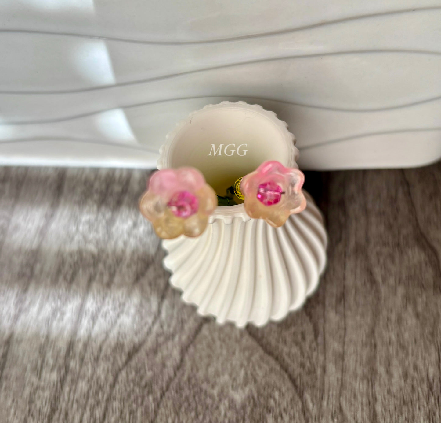 Pink/Yellow Beaded Flowers