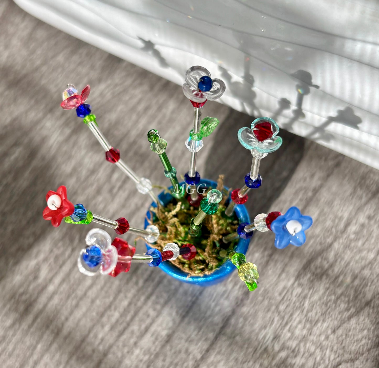 Blue Fairy Beaded Flowers