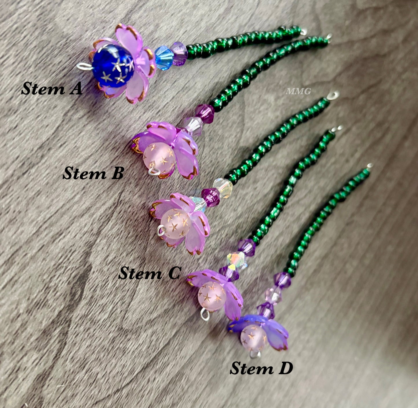 Purple Space Blossom Beaded Flowers