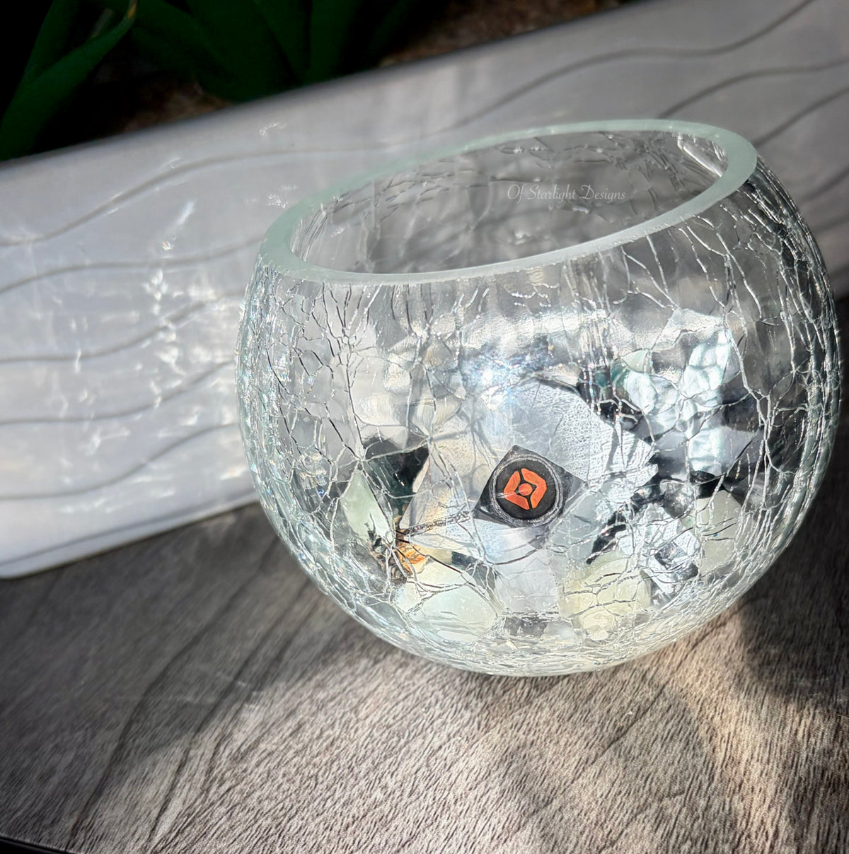 Crackled Glass Little Light Glass Orb
