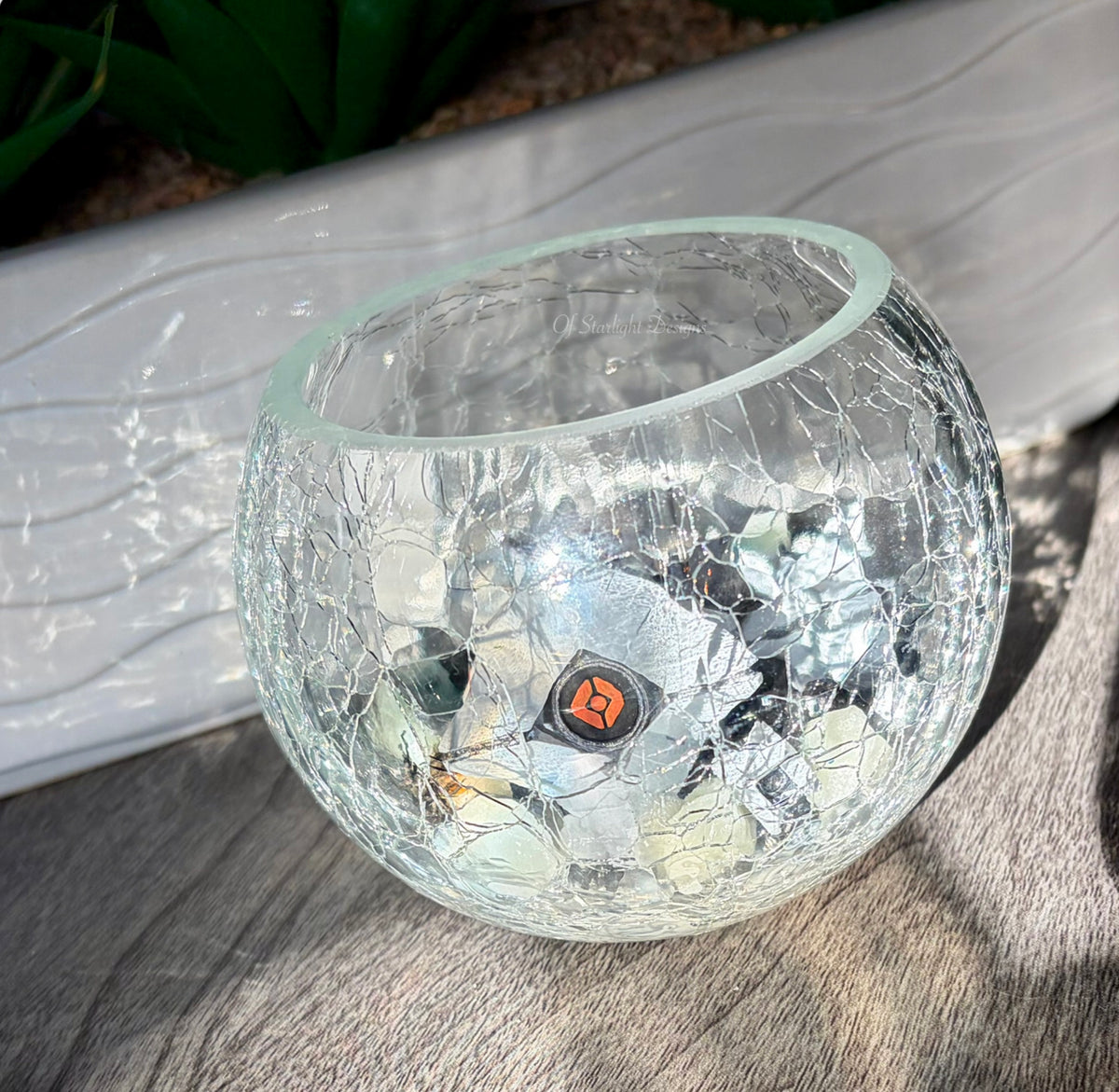 Crackled Glass Little Light Glass Orb