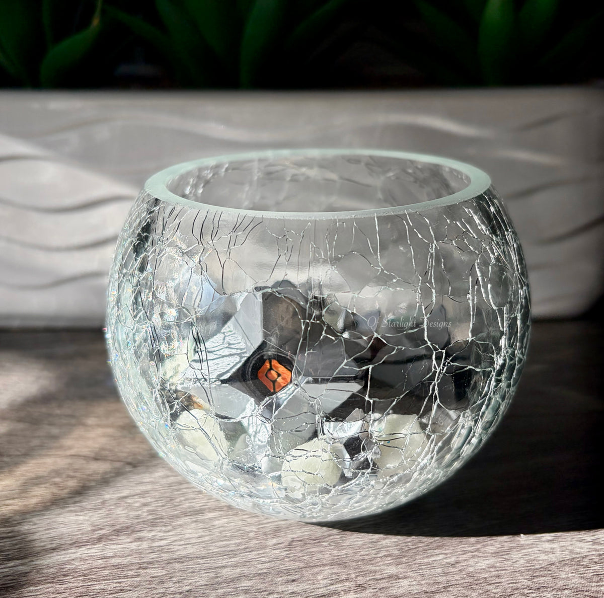 Crackled Glass Little Light Glass Orb