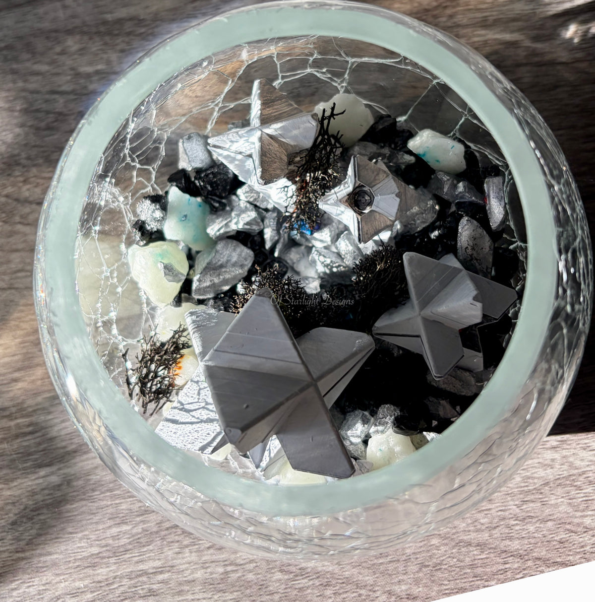 Crackled Glass Little Light Glass Orb