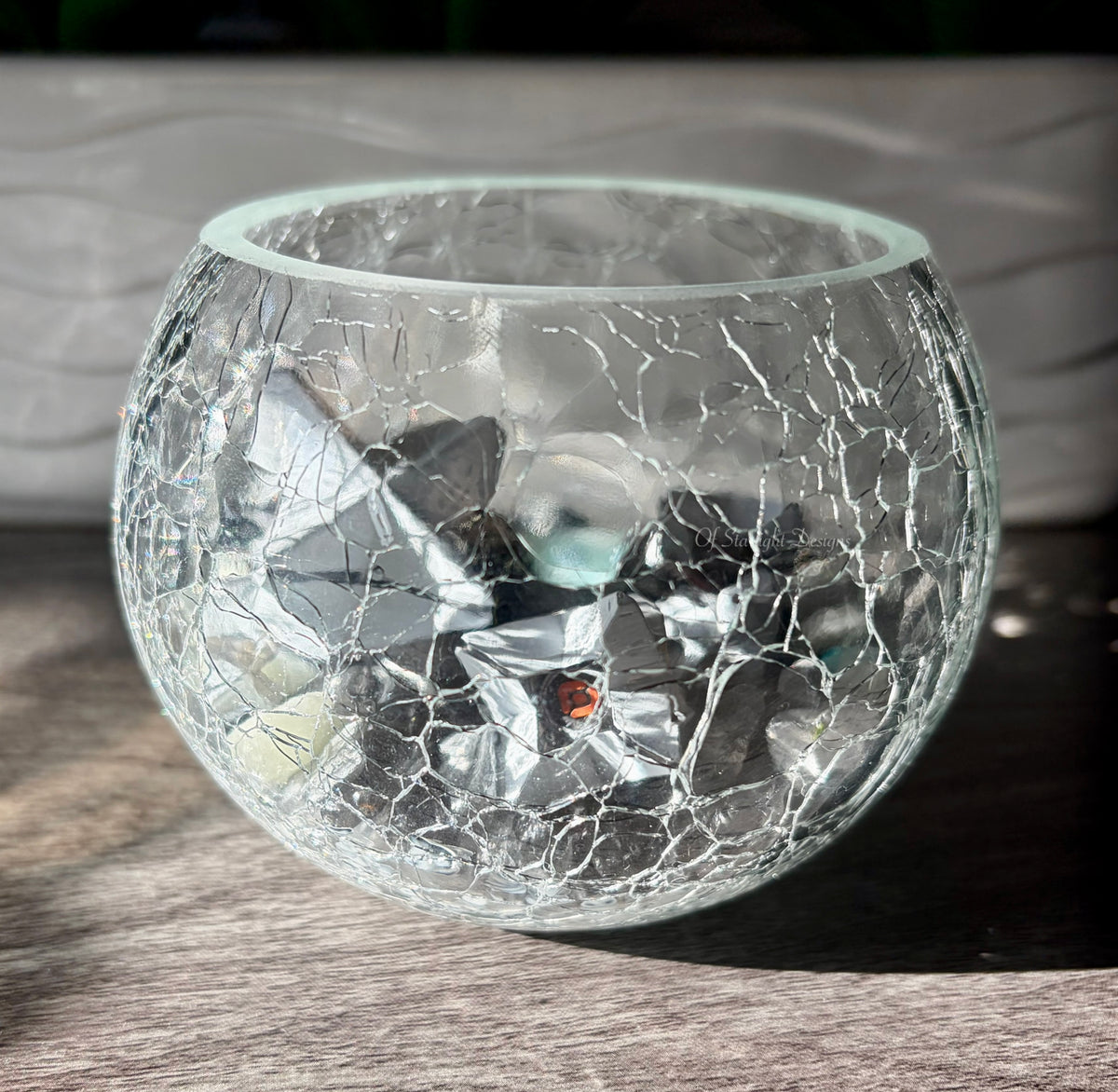 Crackled Glass Little Light Glass Orb