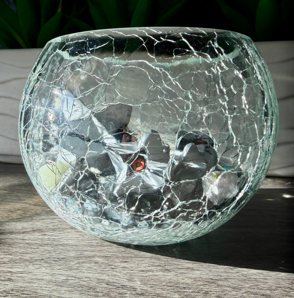Crackled Glass Little Light Glass Orb