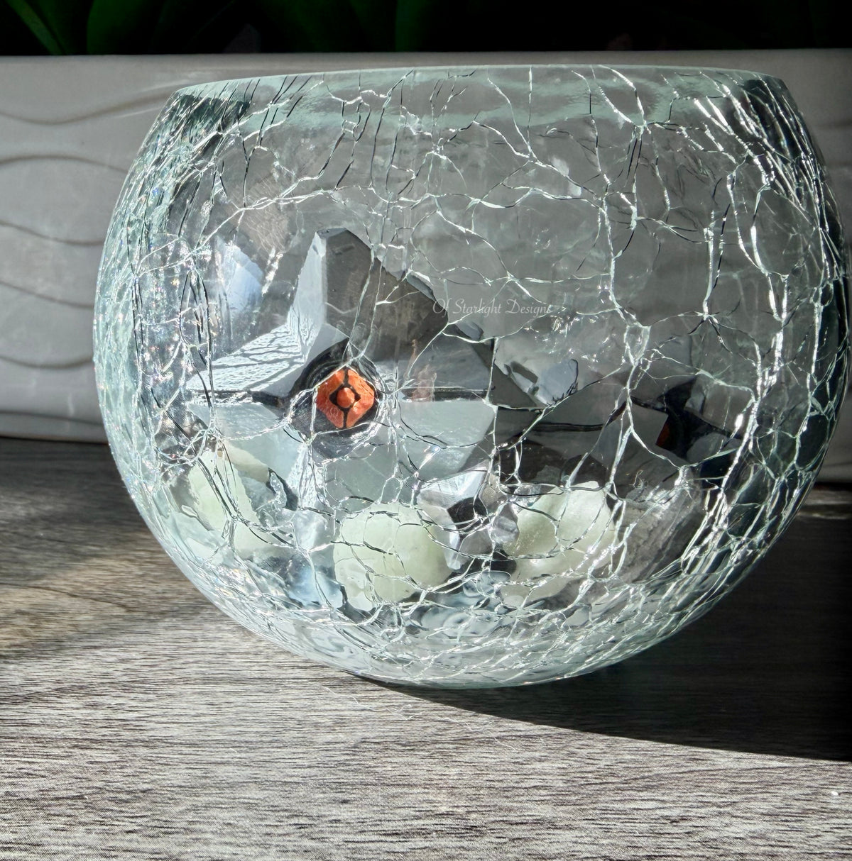 Crackled Glass Little Light Glass Orb