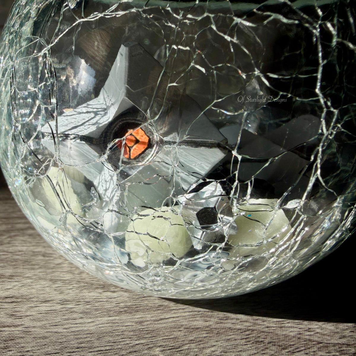 Crackled Glass Little Light Glass Orb