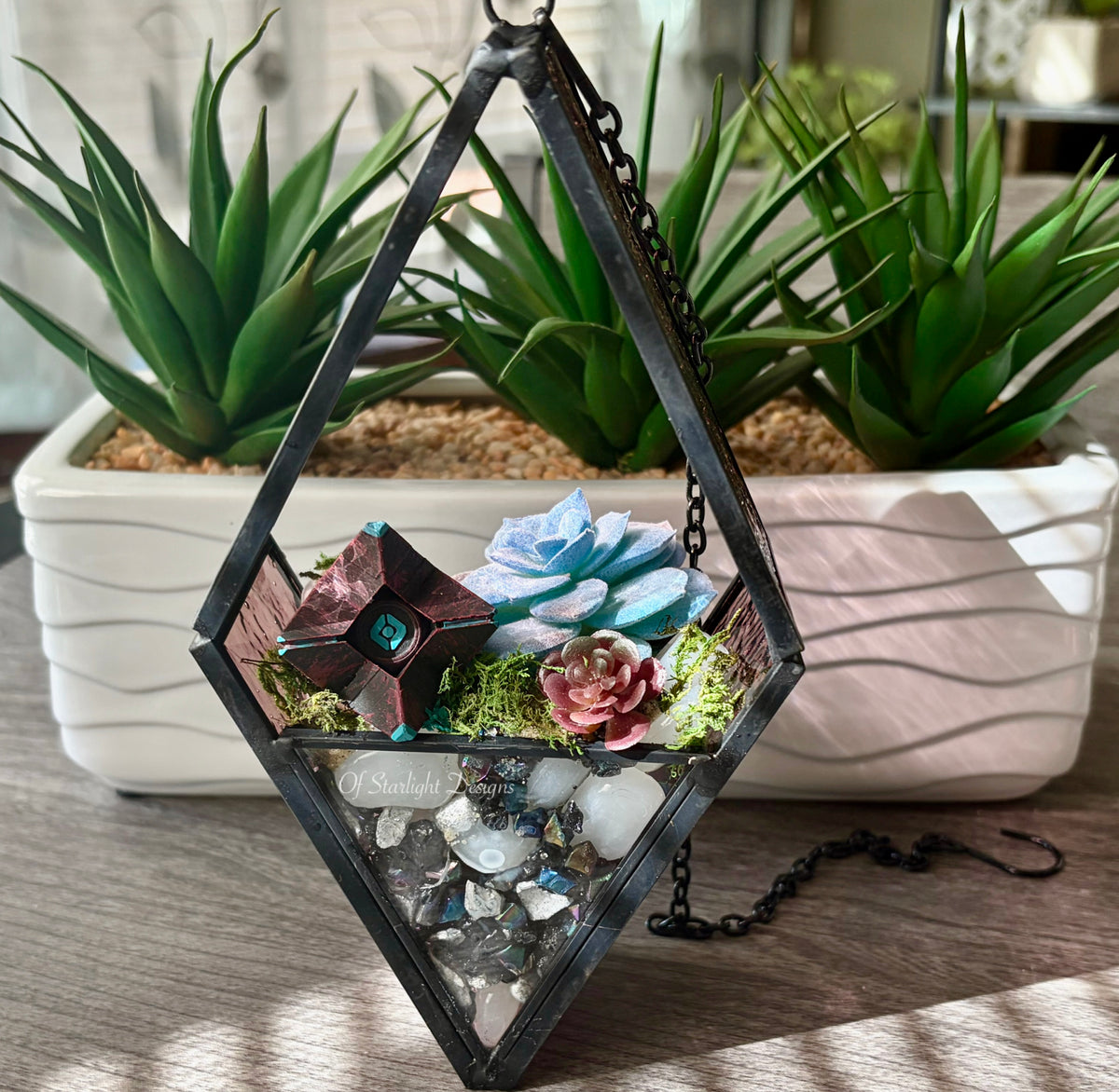 Hanging Stained Glass Little Light Terrarium