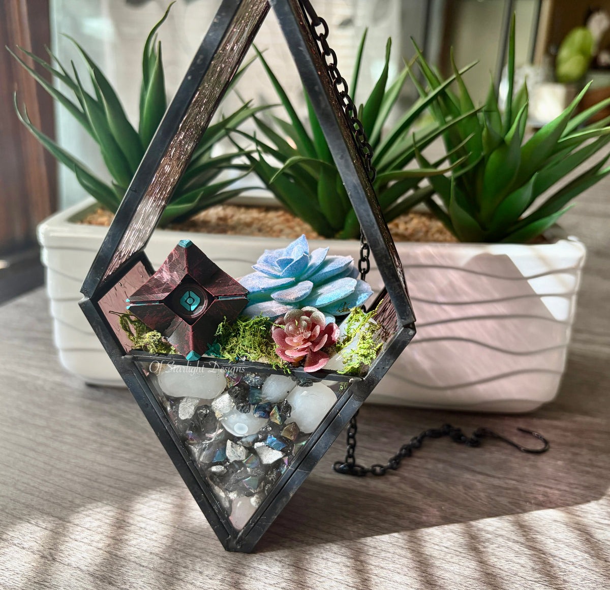 Hanging Stained Glass Little Light Terrarium