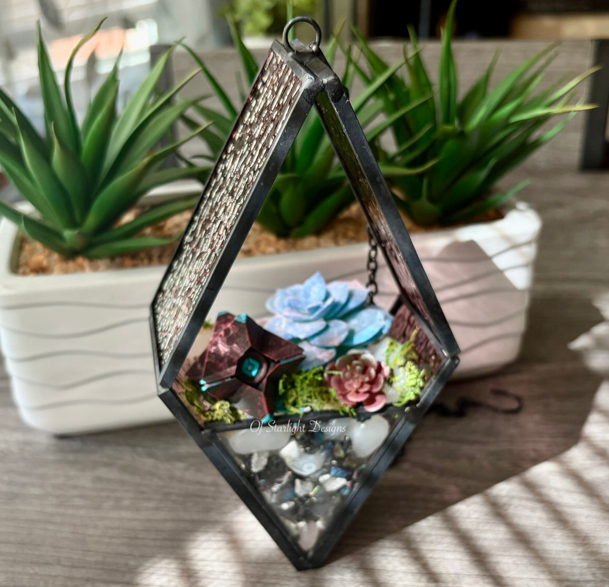 Hanging Stained Glass Little Light Terrarium