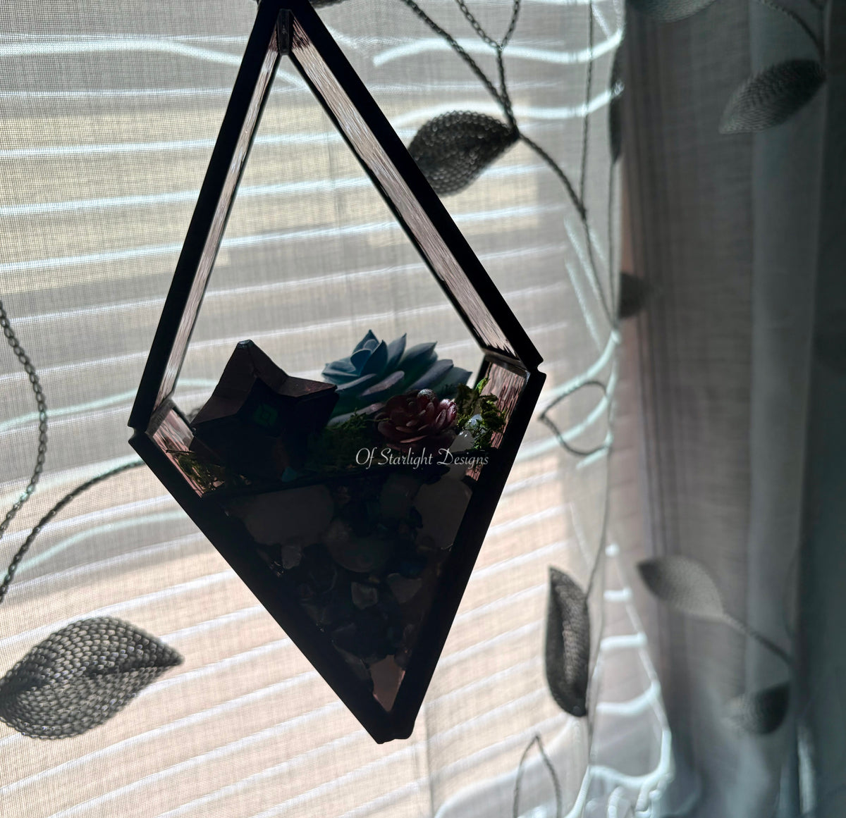 Hanging Stained Glass Little Light Terrarium