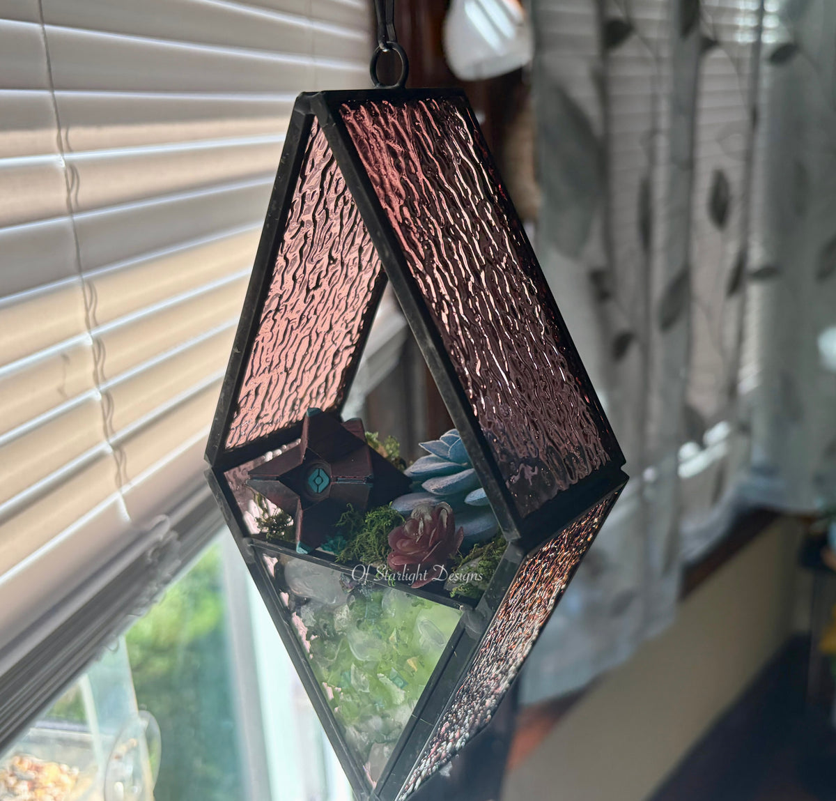 Hanging Stained Glass Little Light Terrarium