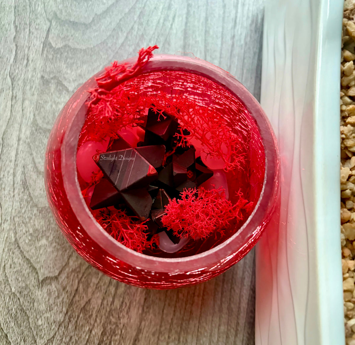 Red Crackled Glass Little Light Orb