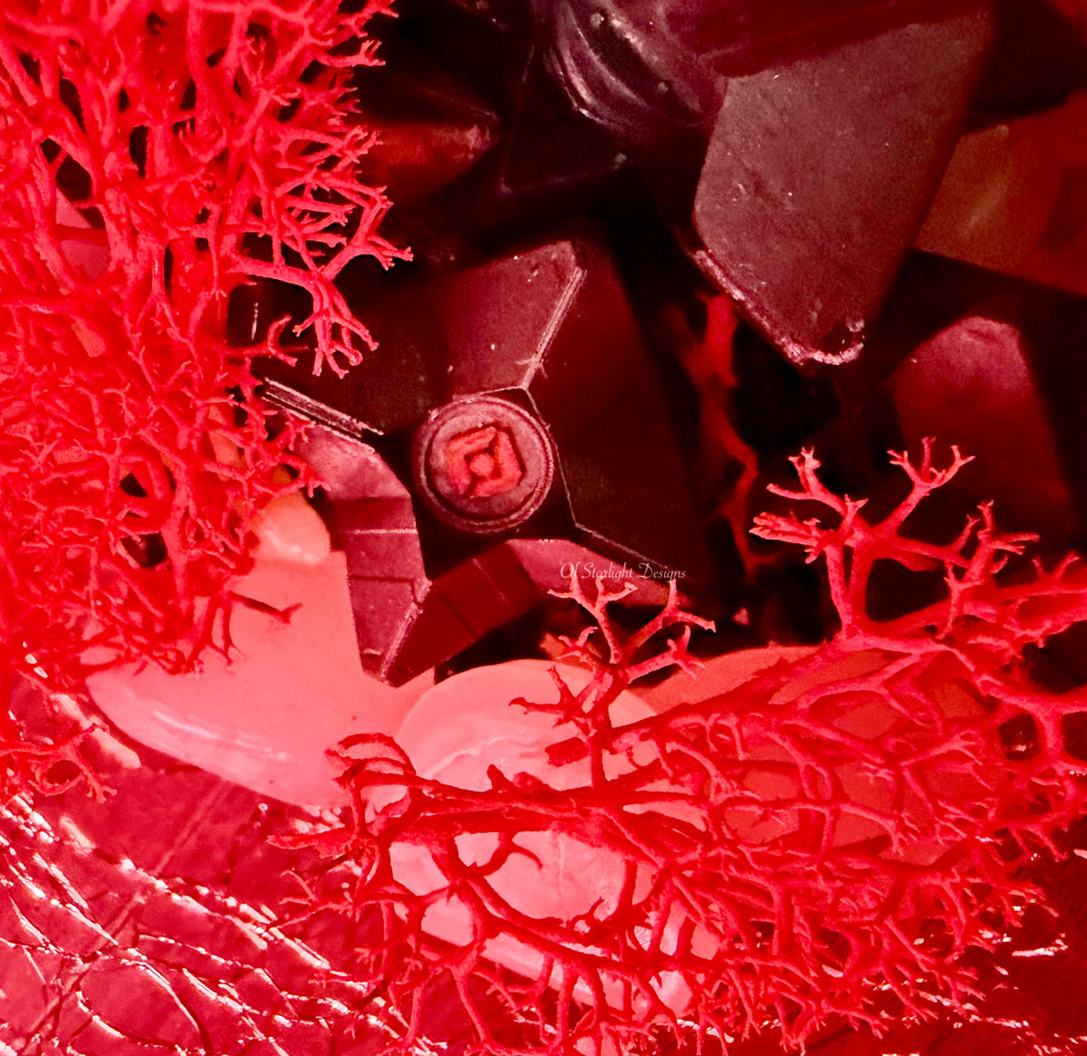 Red Crackled Glass Little Light Orb