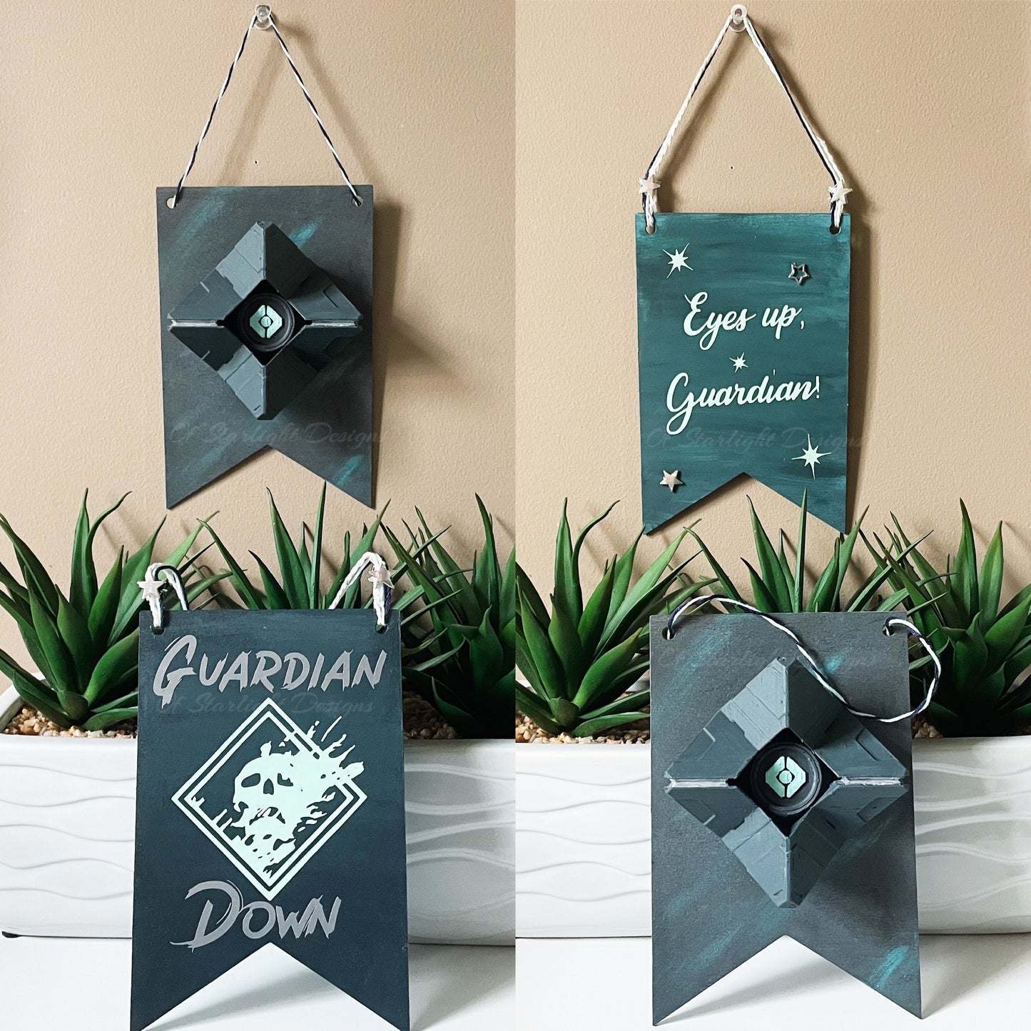 Reversible Glow Ghost Banner Signs