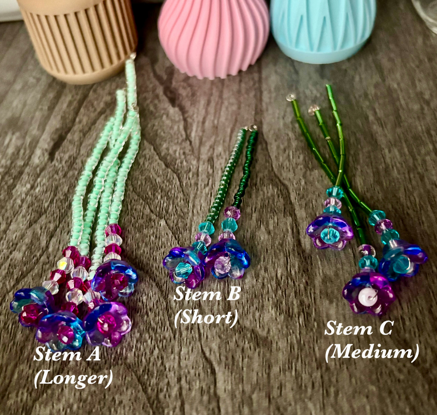 Purple/Blue Beaded Flowers