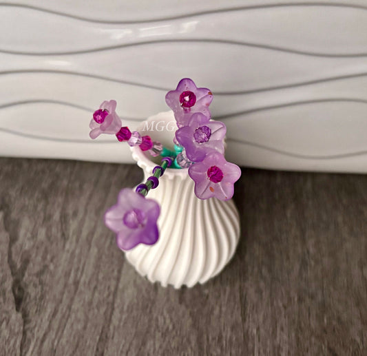 Pink/Purple Beaded Flowers
