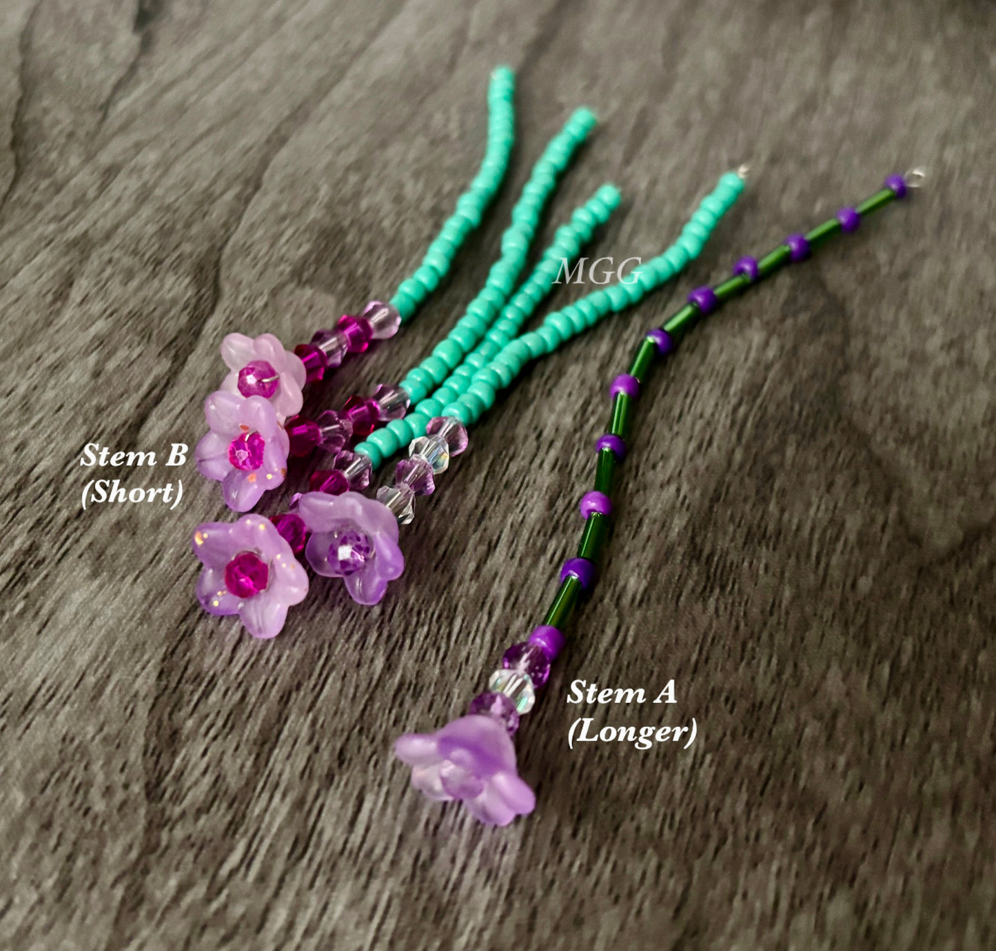 Pink/Purple Beaded Flowers