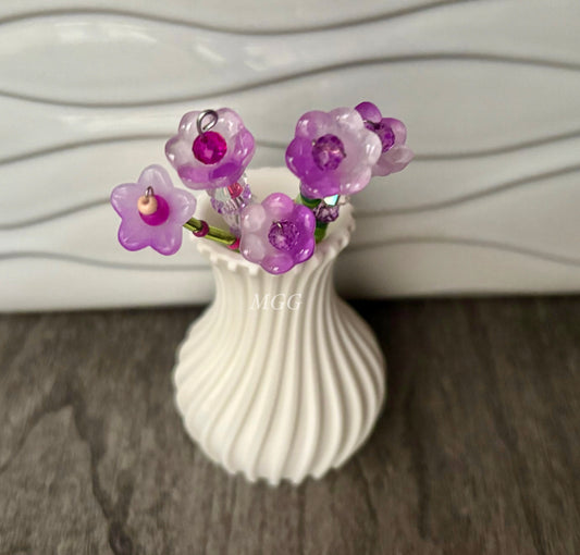 Purple/White Beaded Flowers