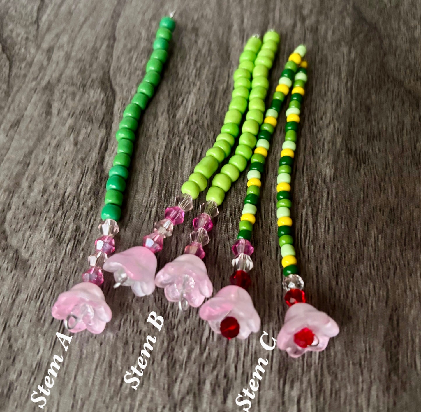 Light Pink/White Beaded Flowers