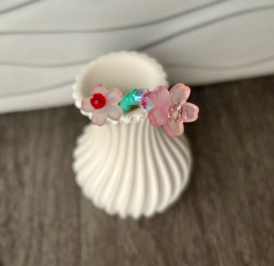 Pink Blossom Beaded Flowers