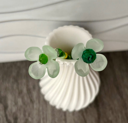 Green Blossom Beaded Flowers