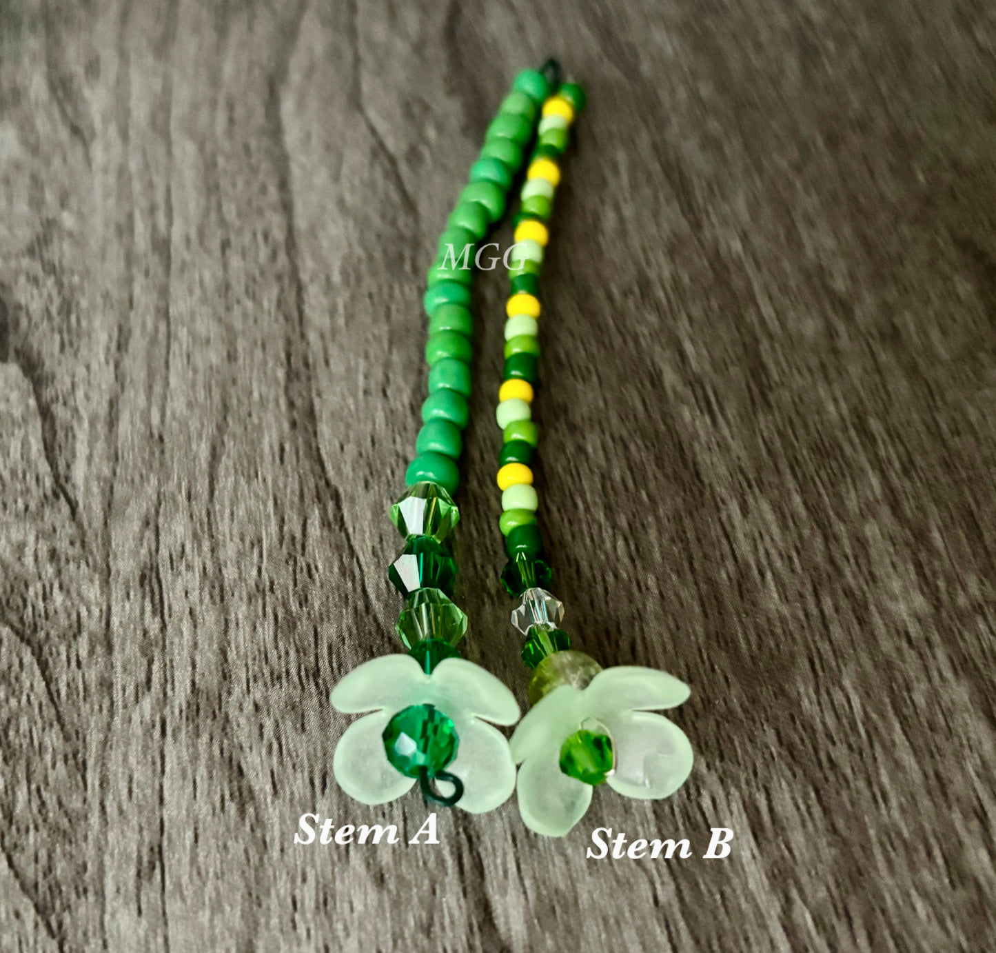 Green Blossom Beaded Flowers