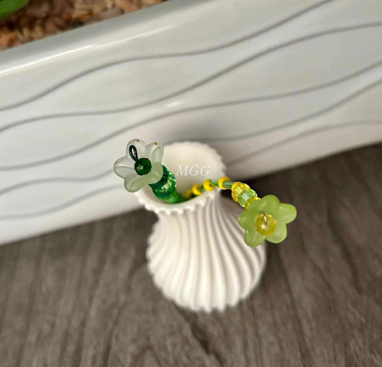 Green Beaded Flowers