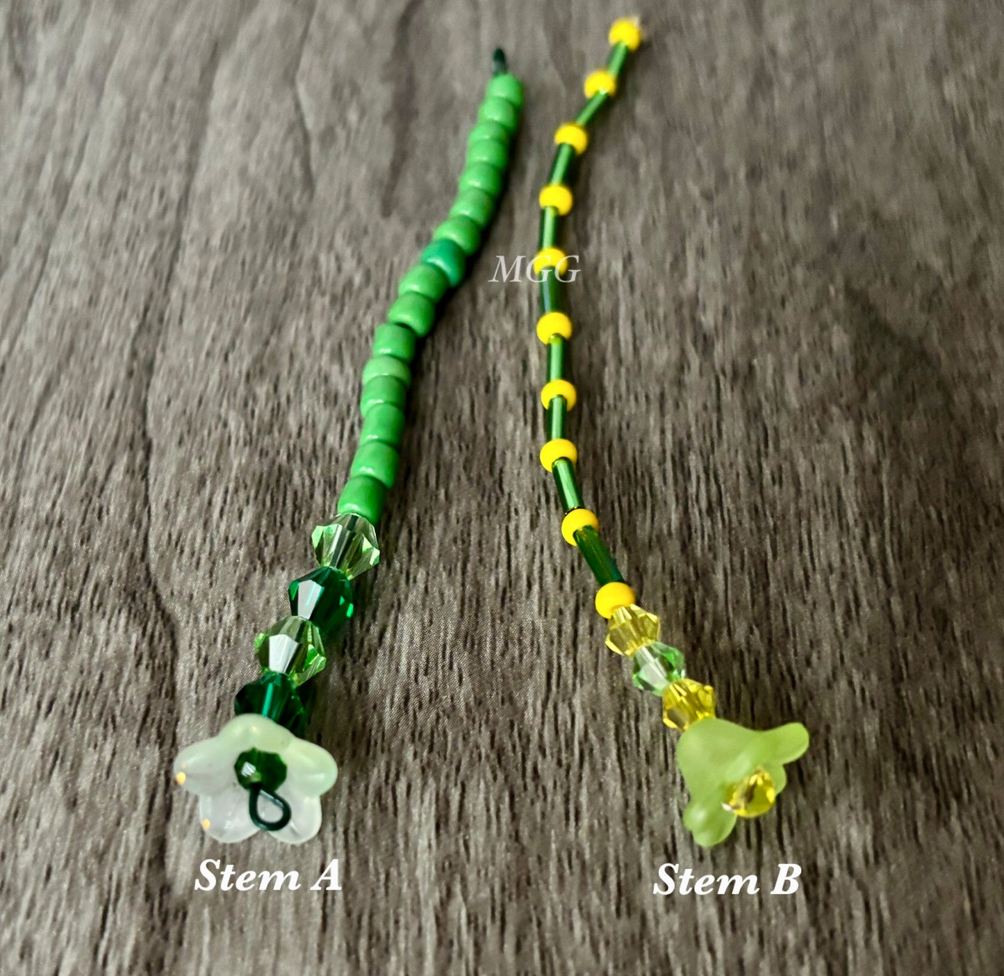 Green Beaded Flowers