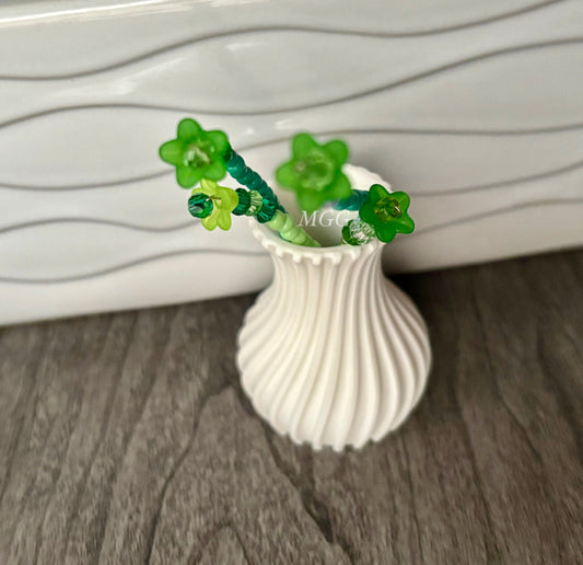 Small Green Beaded Flowers