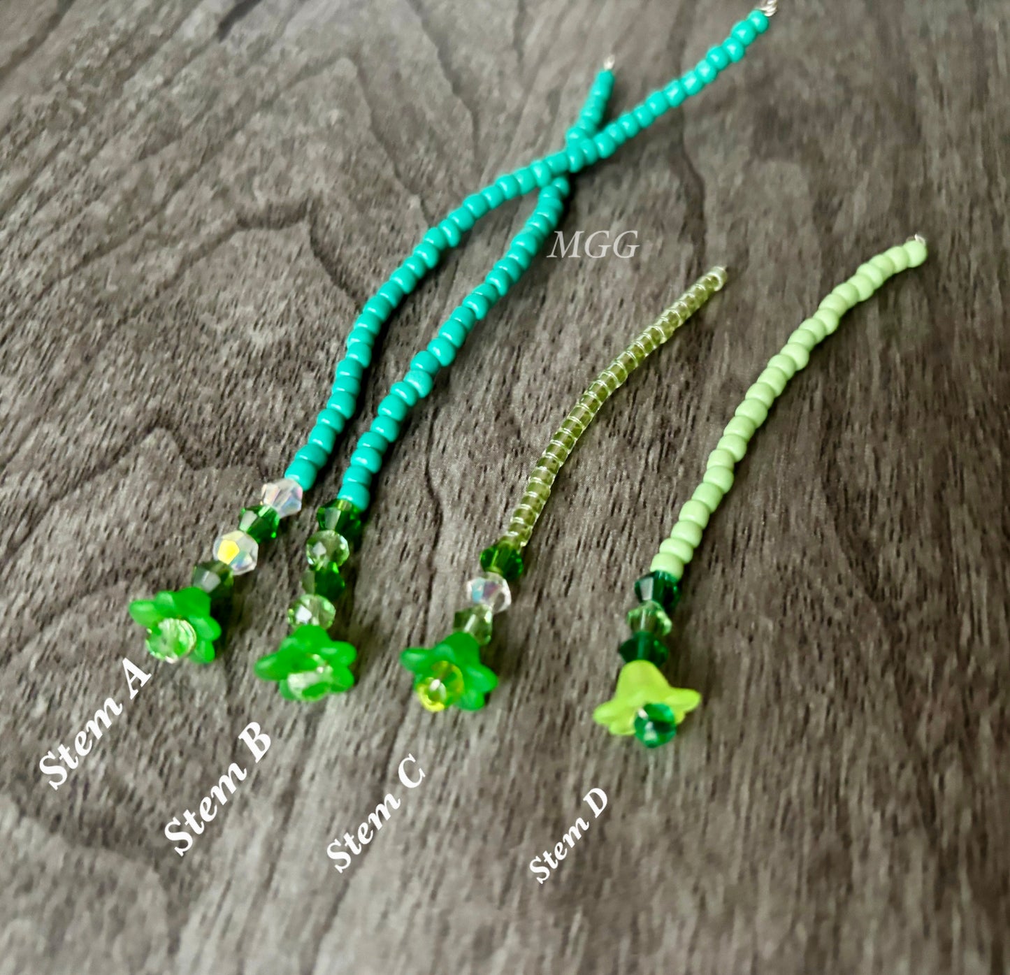 Small Green Beaded Flowers