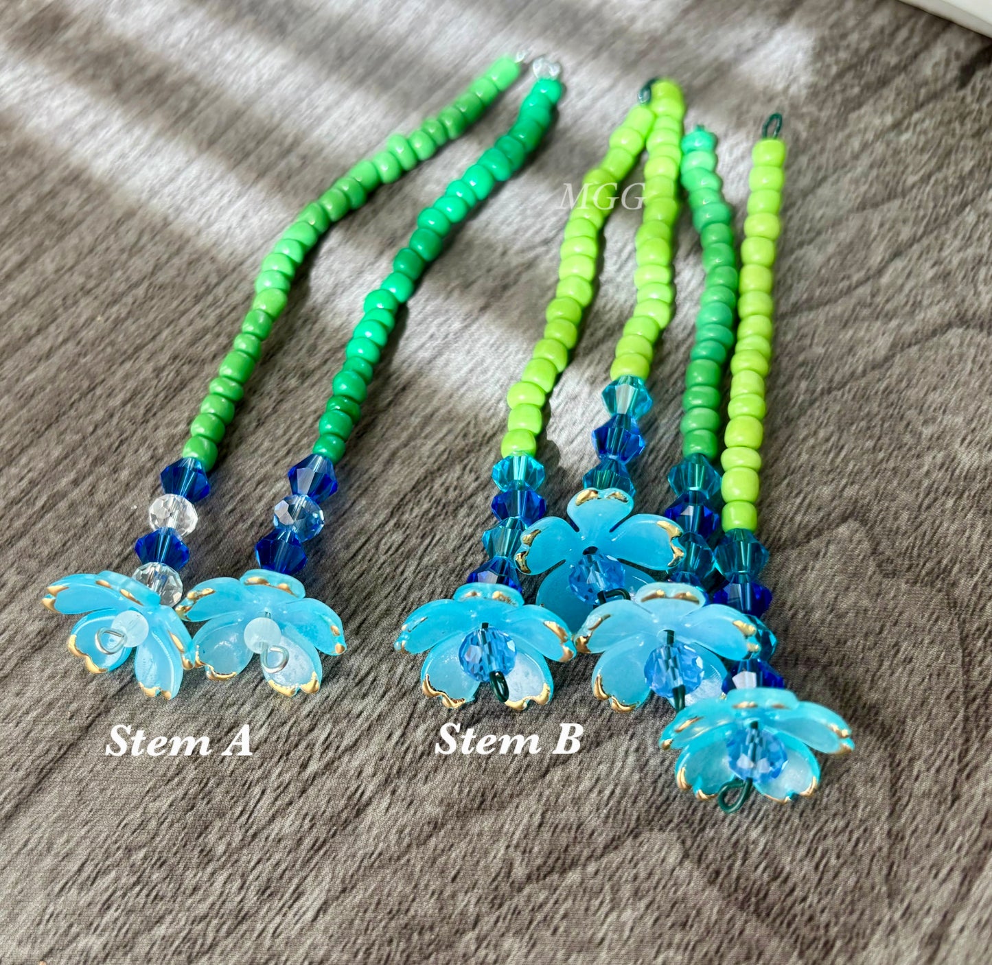 Blue Blossom Beaded Flowers
