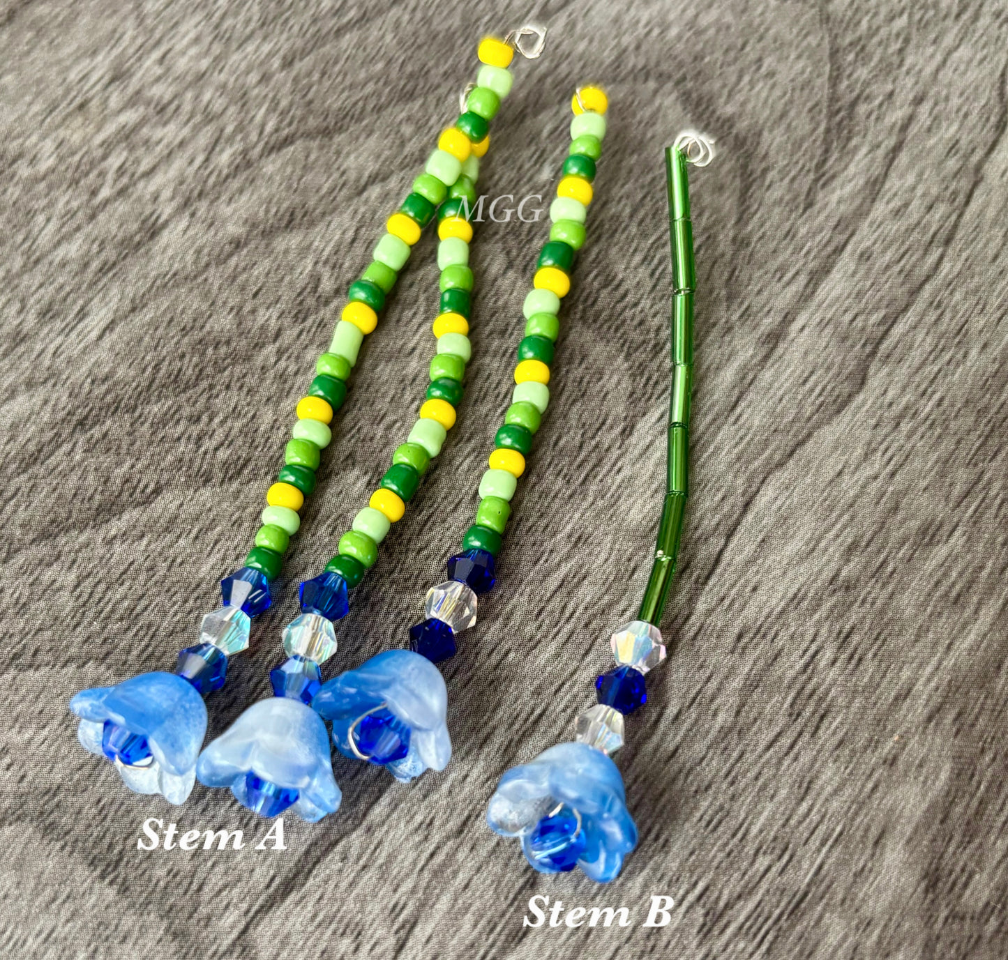 Blue/White Beaded Flowers