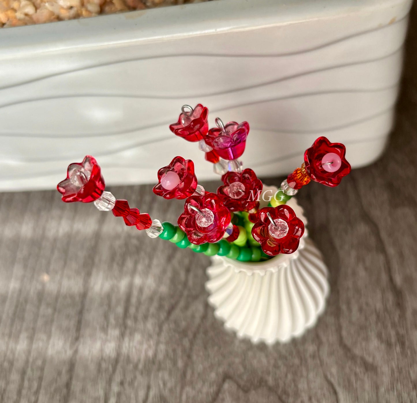 Red Beaded Flowers