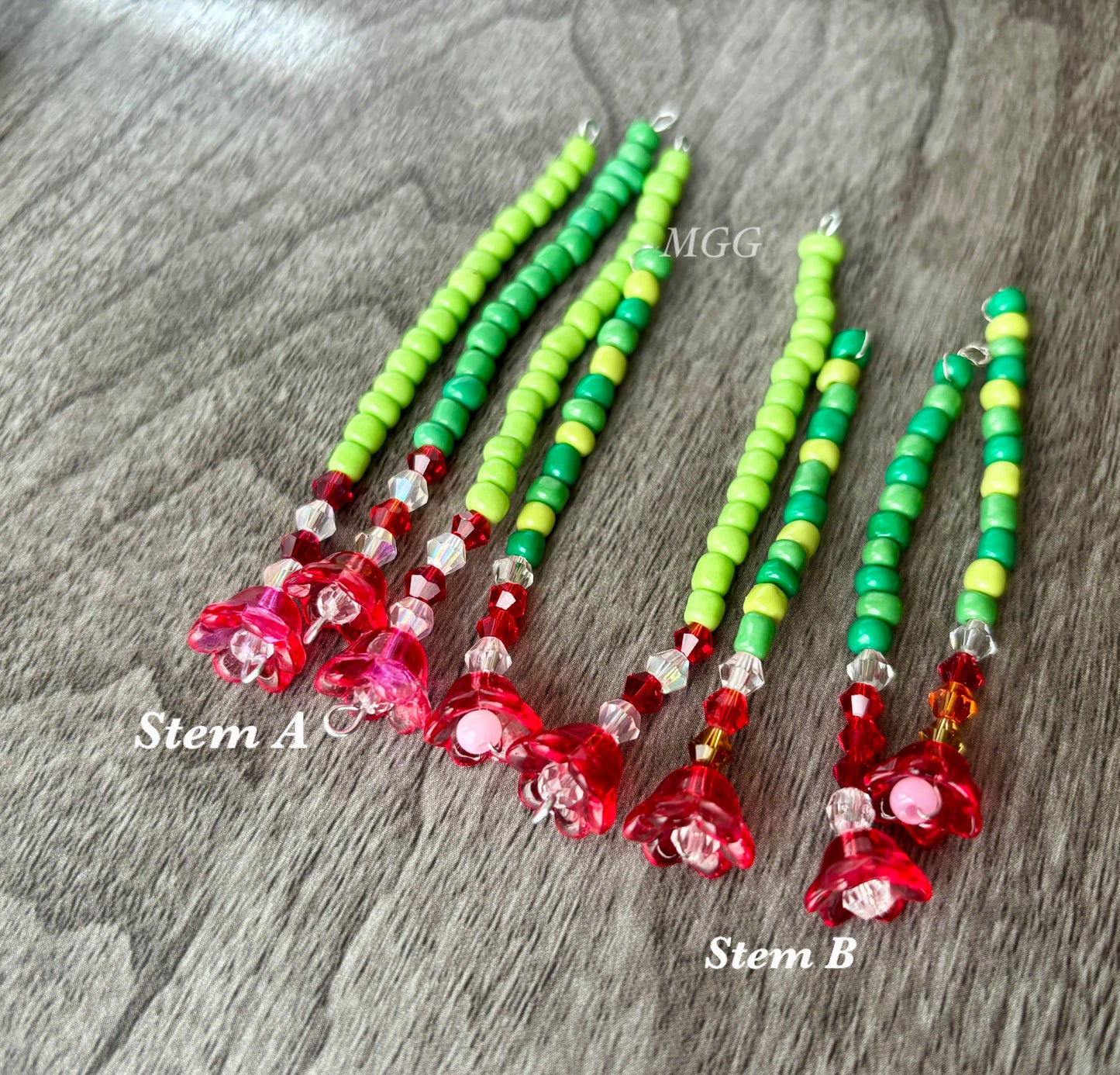 Red Beaded Flowers