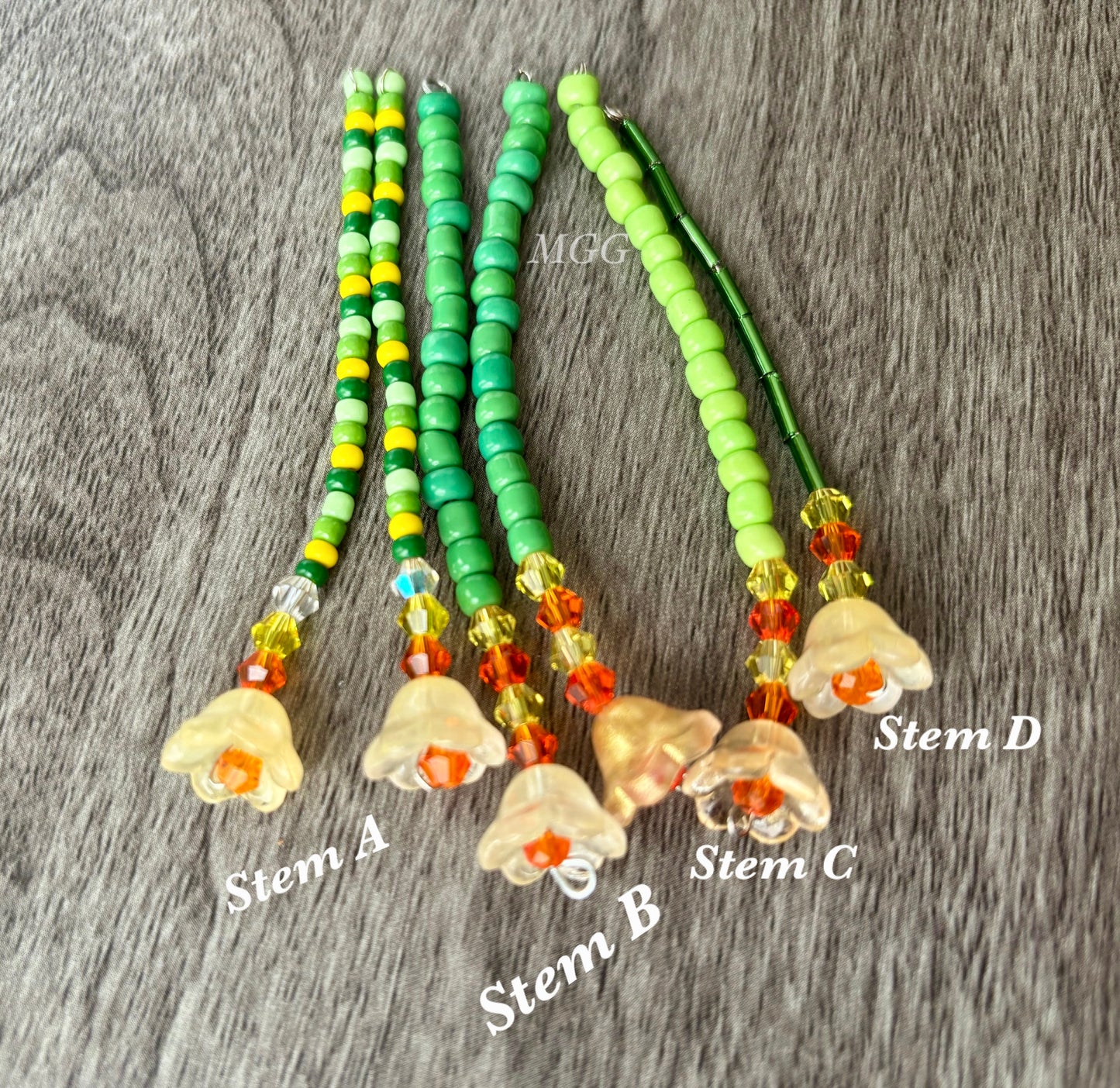 Orange/Yellow Beaded Flowers