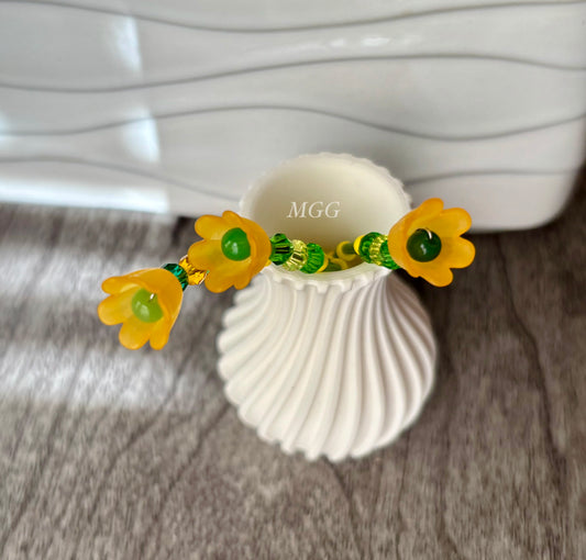 Dark Yellow Beaded Flowers