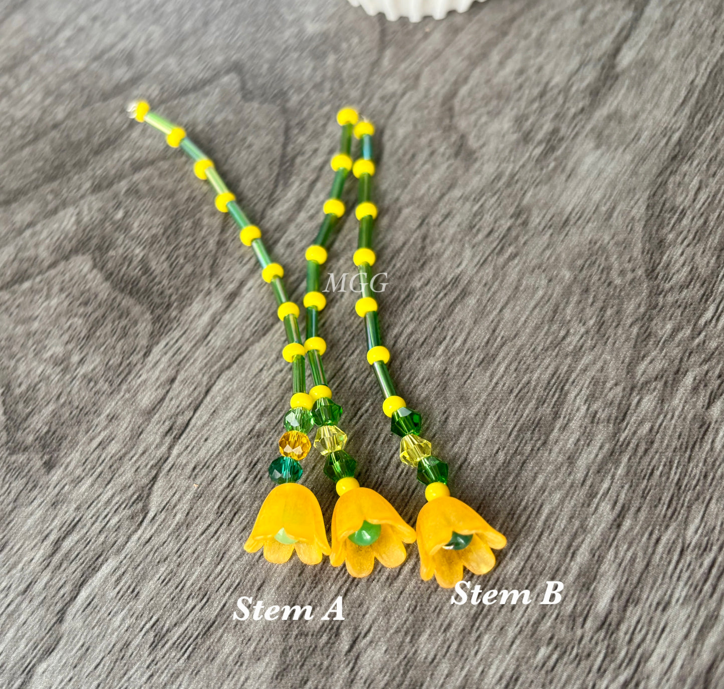 Dark Yellow Beaded Flowers