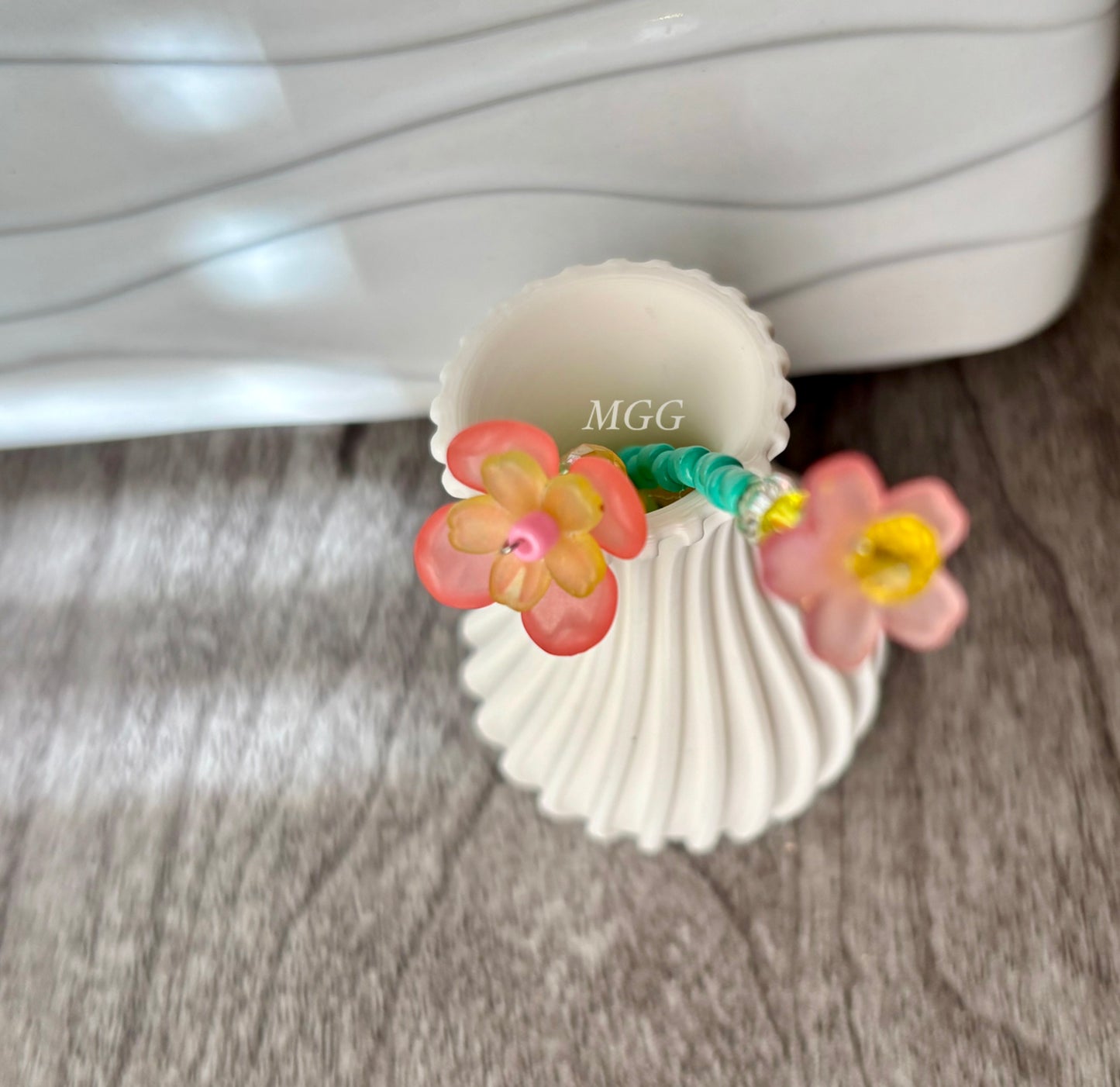 Pink/Yellow Blossom Beaded Flowers