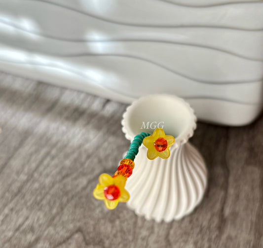 Bright Yellow Beaded Flowers