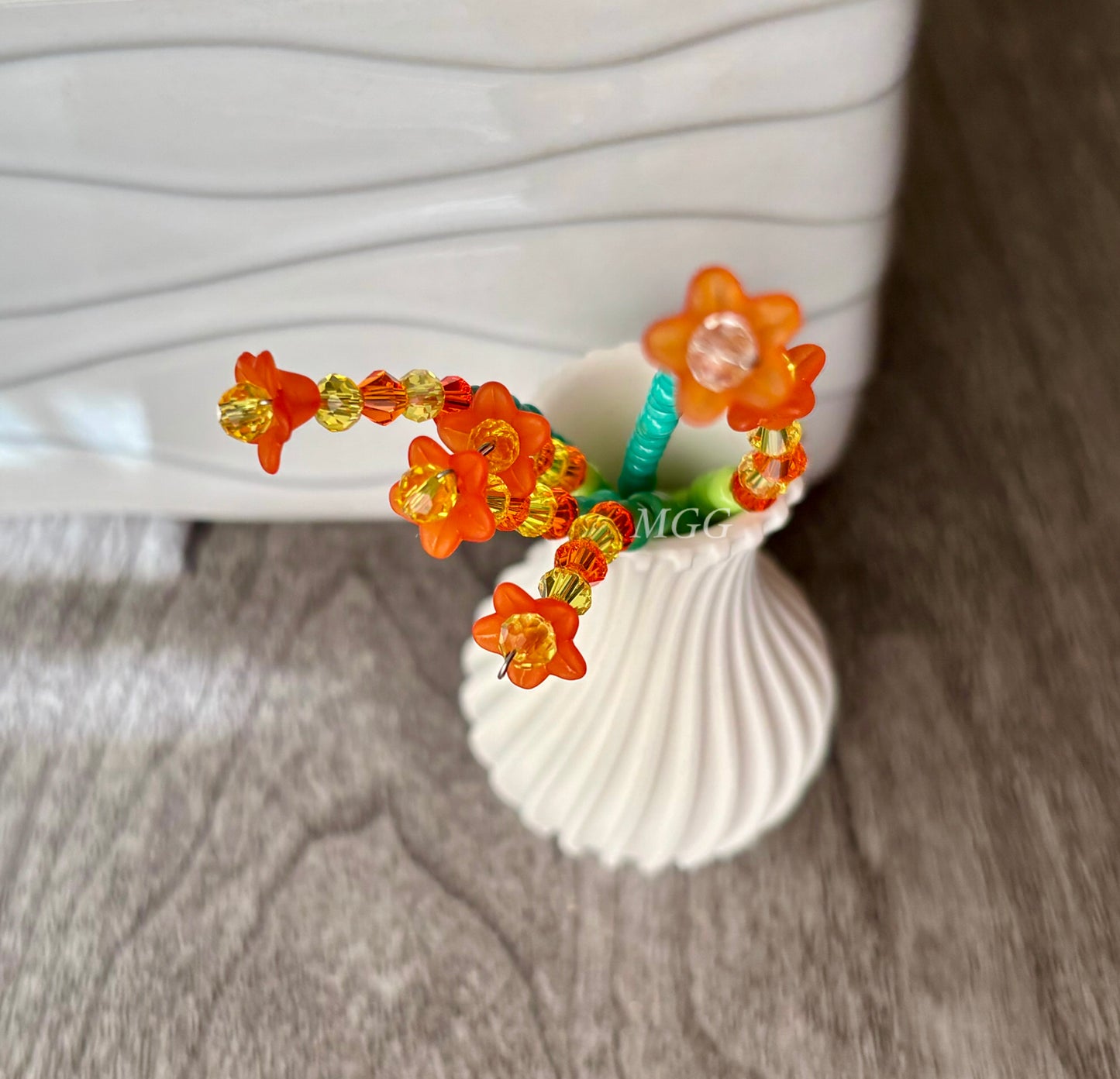 Orange Beaded Flowers