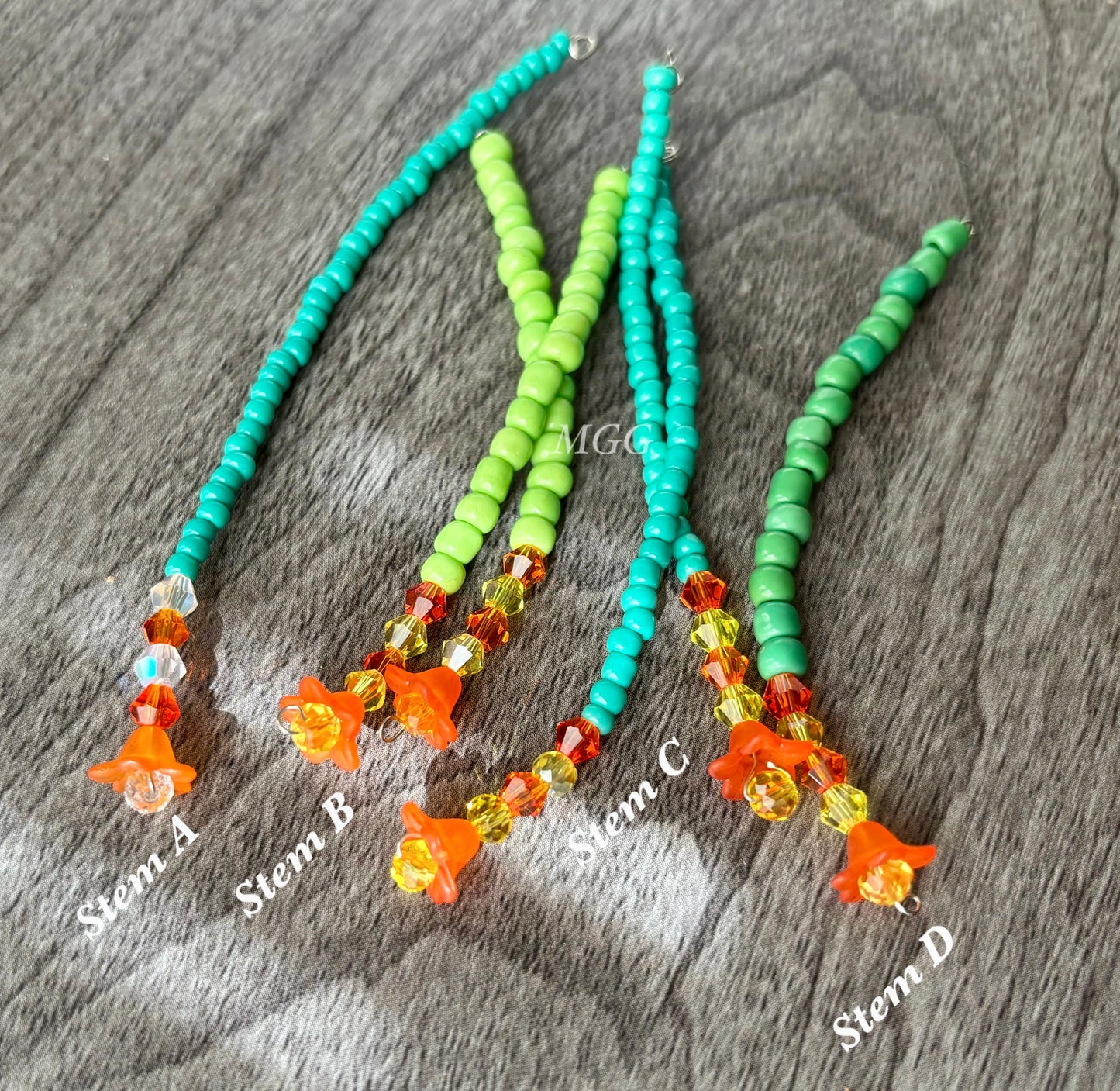 Orange Beaded Flowers