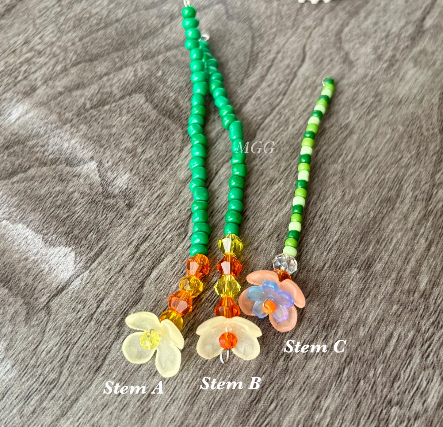 Yellow/Peach Blossom Beaded Flowers