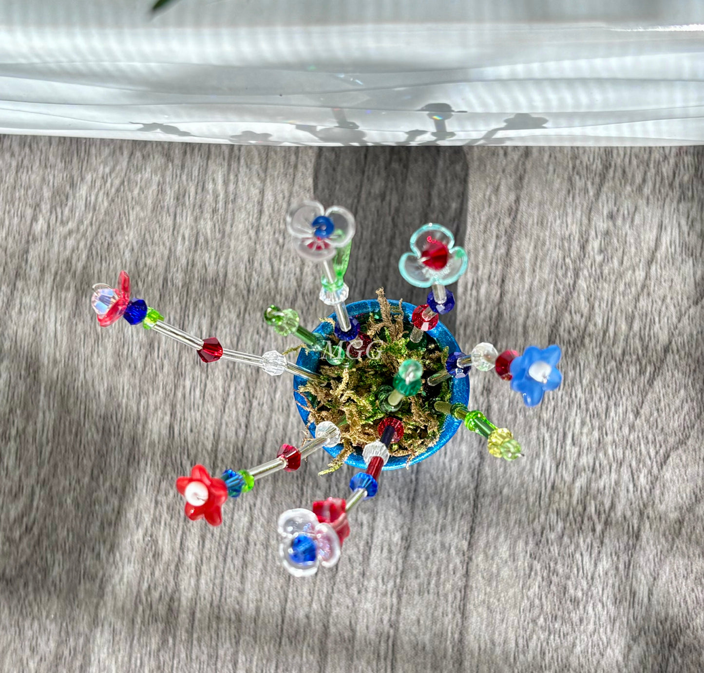Blue Fairy Beaded Flowers