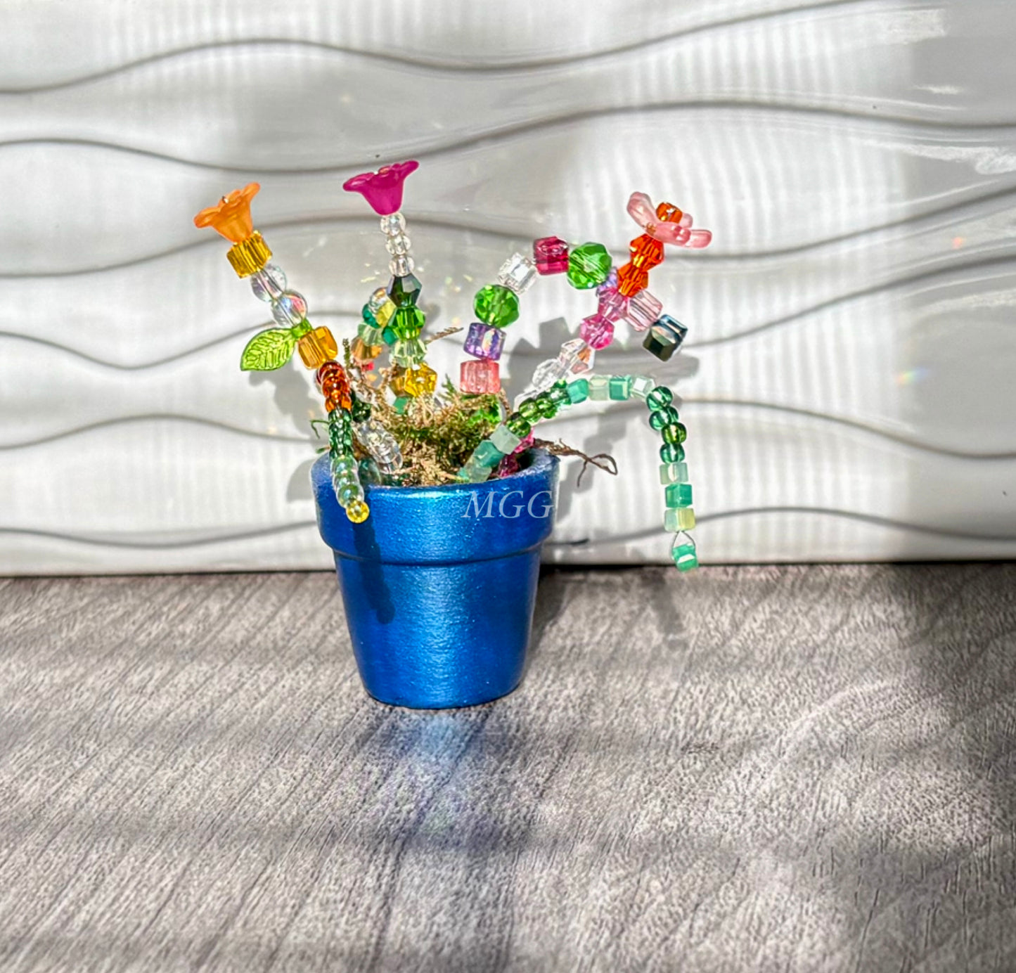 Colorful Blue Fairy Beaded Flowers